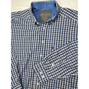 Panhandle Tuf Cooper Performance Long Sleeve Button Down Shirt Sz L Plaid (1226)